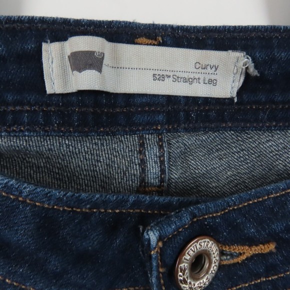 Levis 529 Womens Jeans Size 36x31 Curvy Straight Mid Rise Dark Wash Blue Denim - Picture 2 of 10